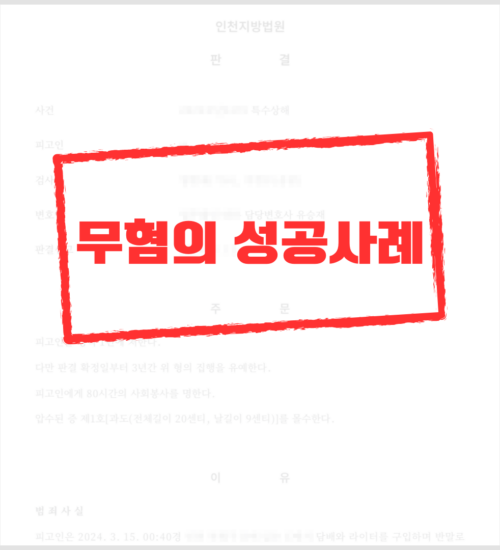 1심 실형선고 항소심 집행유예 성공사례