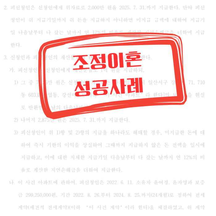 조정 이혼 성공 사례 (1)