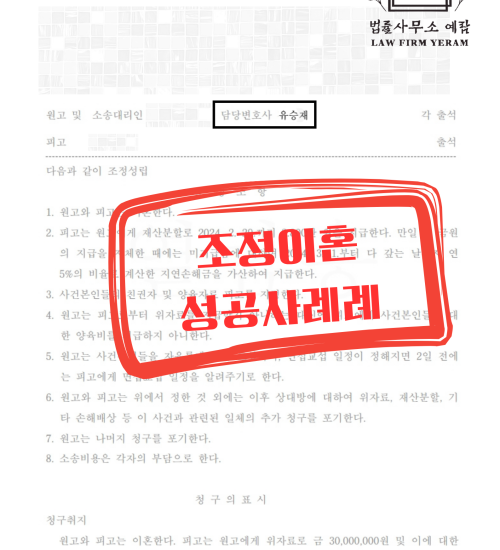 조정이혼 성공사례